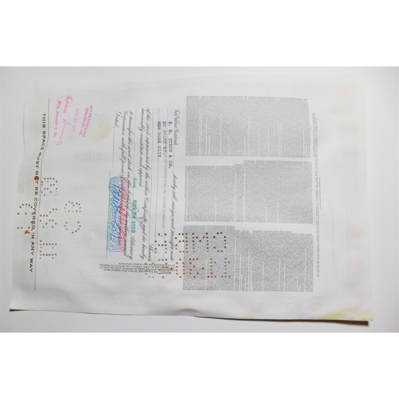 1959 Studebaker-Packard Corporation Stock Certificate 10 Shares P02176