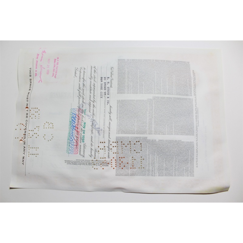 1959 Studebaker-Packard Corporation Stock Certificate 10 Shares P02177