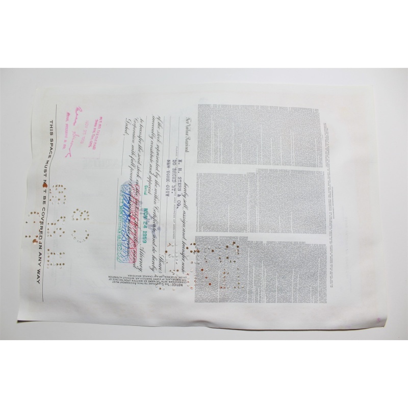 1959 Studebaker-Packard Corporation Stock Certificate 10 Shares P02179