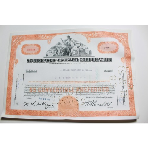 1959 Studebaker-Packard Corporation Stock Certificate 10 Shares P02184