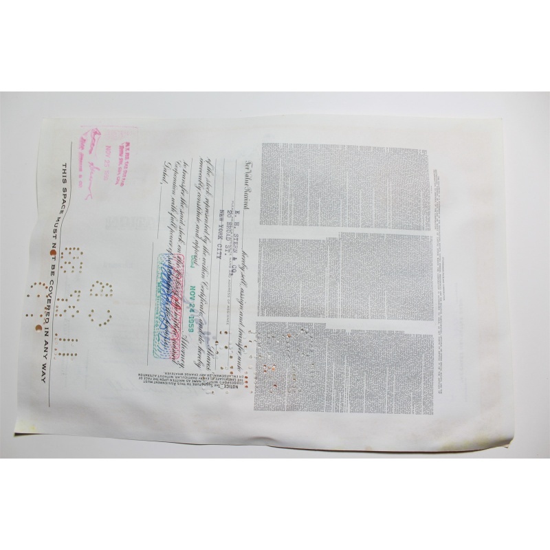 1959 Studebaker-Packard Corporation Stock Certificate 10 Shares P02187