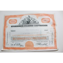 1959 Studebaker-Packard Corporation Stock Certificate 10 Shares P02190