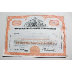 1959 Studebaker-Packard Corporation Stock Certificate 10 Shares P02192