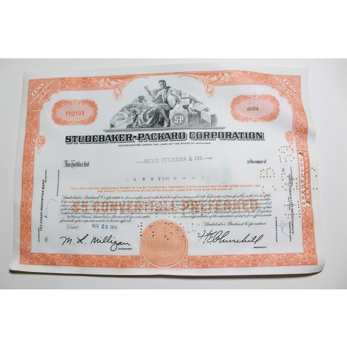 1959 Studebaker-Packard Corporation Stock Certificate 10 Shares P02193