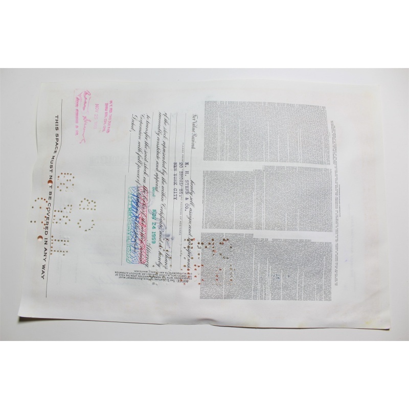 1959 Studebaker-Packard Corporation Stock Certificate 10 Shares P02193