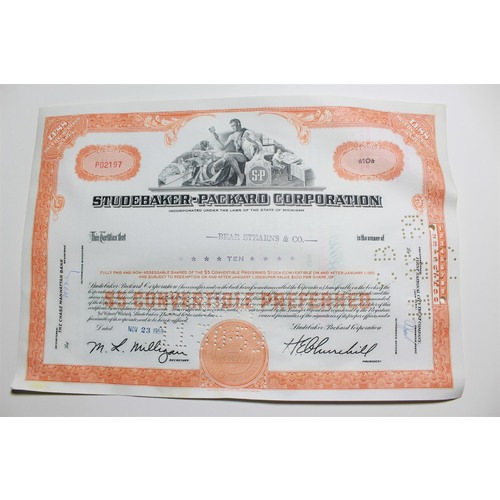1959 Studebaker-Packard Corporation Stock Certificate 10 Shares P02197