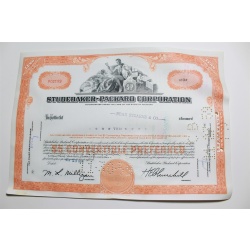 1959 Studebaker-Packard Corporation Stock Certificate 10 Shares P02199