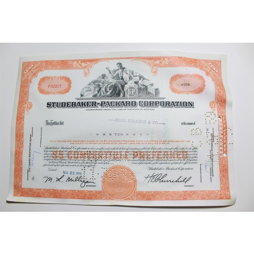 1959 Studebaker-Packard Corporation Stock Certificate 10 Shares P02201