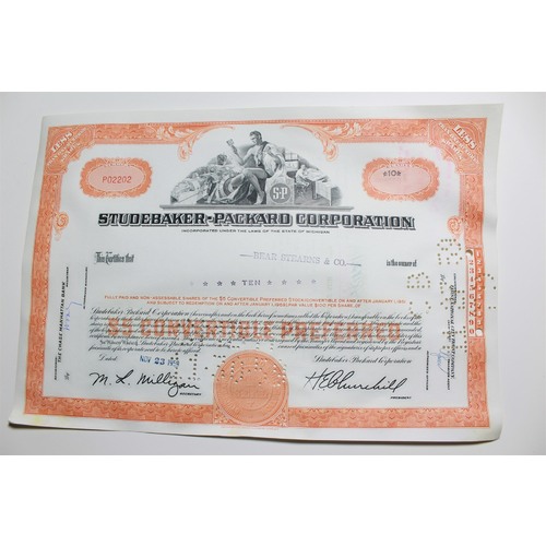 1959 Studebaker-Packard Corporation Stock Certificate 10 Shares P02202