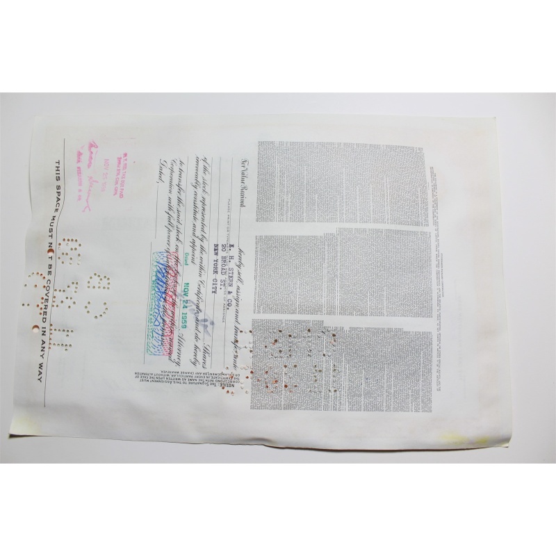 1959 Studebaker-Packard Corporation Stock Certificate 10 Shares P02203