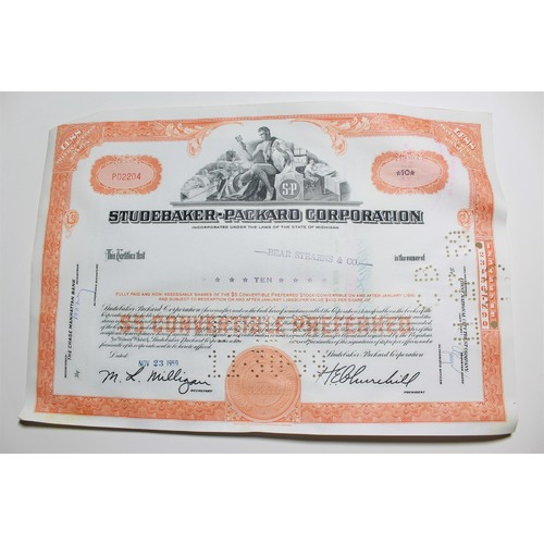 1959 Studebaker-Packard Corporation Stock Certificate 10 Shares P02204