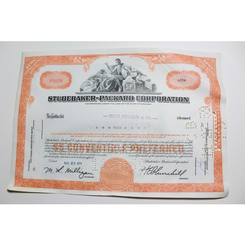 1959 Studebaker-Packard Corporation Stock Certificate 10 Shares P02205