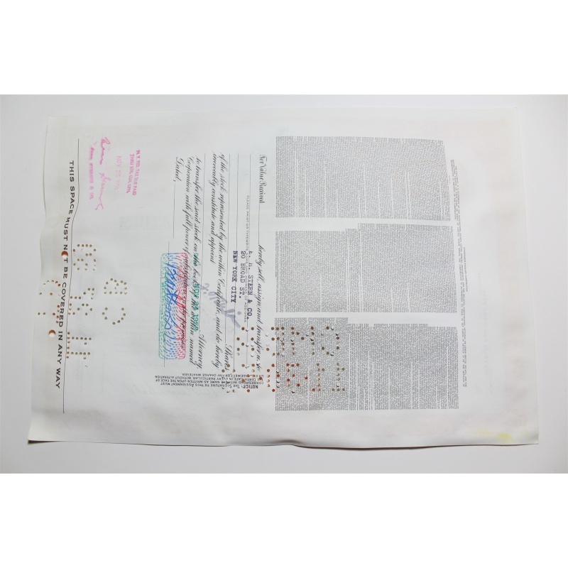 1959 Studebaker-Packard Corporation Stock Certificate 10 Shares P02314