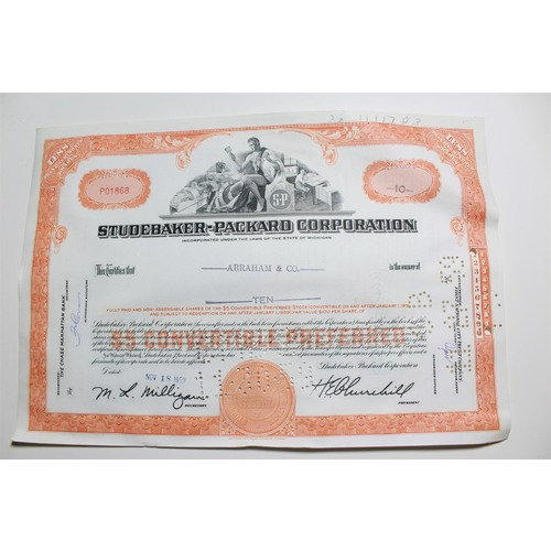 1959 Studebaker-Packard Corporation Stock Certificate 10 Shares P01868