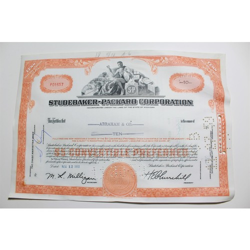 1959 Studebaker-Packard Corporation Stock Certificate 10 Shares P01657