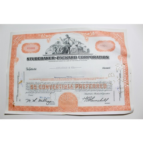 1959 Studebaker-Packard Corporation Stock Certificate 10 Shares P01866