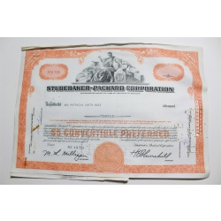 1959 Studebaker-Packard Corporation Stock Certificate 3 Shares P01708