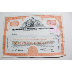 1959 Studebaker-Packard Corporation Stock Certificate 5 Shares P01460