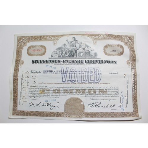 1959 Studebaker-Packard Corporation Stock Certificate 20 Shares Y0203962