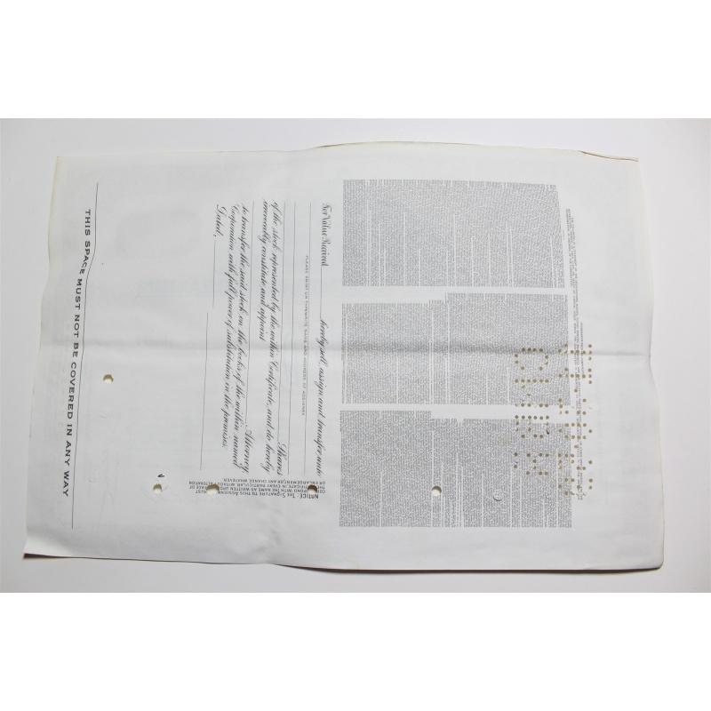 1959 Studebaker-Packard Corporation Stock Certificate 0 Shares Y0203856