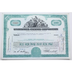 1958 Studebaker-Packard Corporation Stock Certificate - Y190201 - 100 Shares