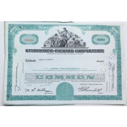 1958 Studebaker-Packard Corporation Stock Certificate - Y204338 - 100 Shares