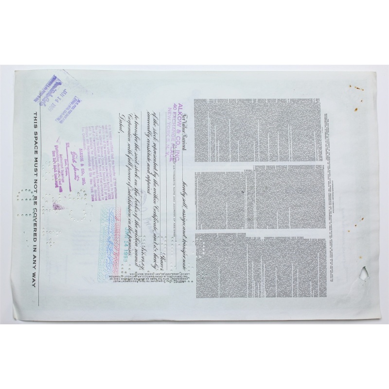 1959 Studebaker-Packard Corporation Stock Certificate - Y206407 - 100 Shares