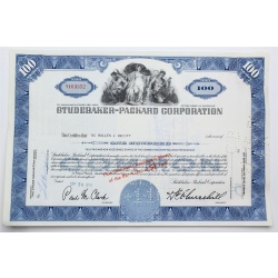 1958 Studebaker-Packard Corporation Stock Certificate - Y163352 - 100 Shares
