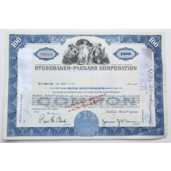 1957 Studebaker-Packard Corporation Stock Certificate - Y102414 - 100 Shares