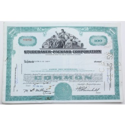 1958 Studebaker-Packard Corporation Stock Certificate - Y190732 - 100 Shares