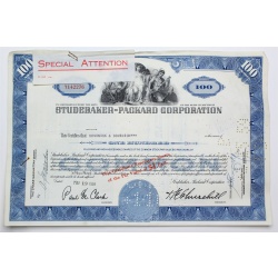 1958 Studebaker-Packard Corporation Stock Certificate - Y142276 - 100 Shares