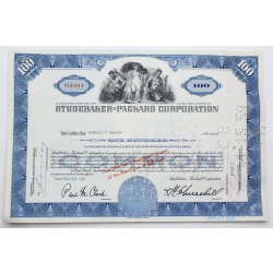 1958 Studebaker-Packard Corporation Stock Certificate - Y153914 - 100 Shares