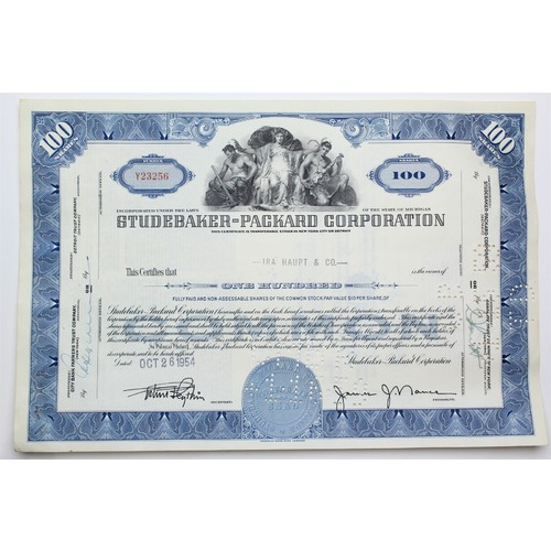 1954 Studebaker-Packard Corporation Stock Certificate - Y23256 - 100 Shares