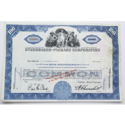 1958 Studebaker-Packard Corporation Stock Certificate - Y143662 - 100 Shares