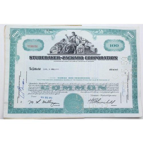 1958 Studebaker-Packard Corporation Stock Certificate - Y198056 - 100 Shares