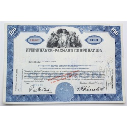 1958 Studebaker-Packard Corporation Stock Certificate - Y160827 - 100 Shares