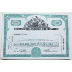 1958 Studebaker-Packard Corporation Stock Certificate - Y191570 - 100 Shares