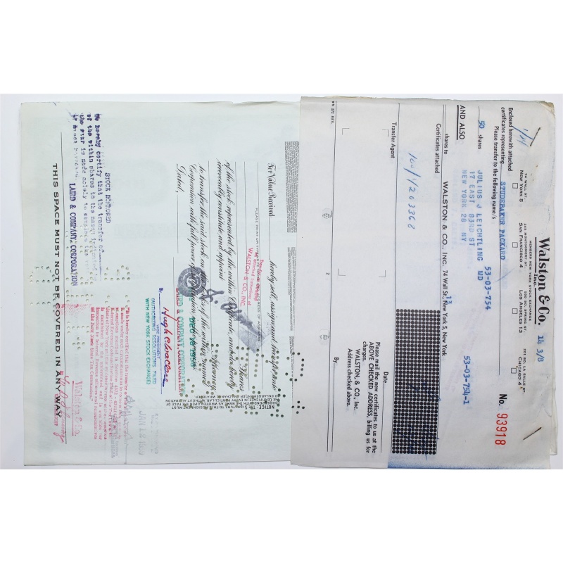 1958 Studebaker-Packard Corporation Stock Certificate - Y203368 - 100 Shares