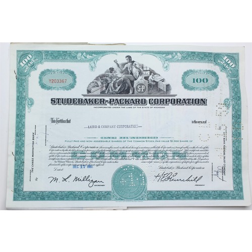 1958 Studebaker-Packard Corporation Stock Certificate - Y203367 - 100 Shares