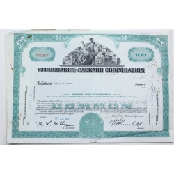 1958 Studebaker-Packard Corporation Stock Certificate - Y202677 - 100 Shares