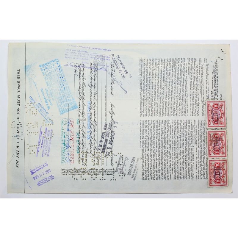 1954 Studebaker-Packard Corporation Stock Certificate - Y21792 - 100 Shares