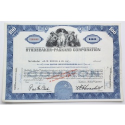 1958 Studebaker-Packard Corporation Stock Certificate - Y168990 - 100 Shares