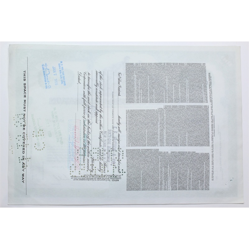 1958 Studebaker-Packard Corporation Stock Certificate - Y204686 - 100 Shares