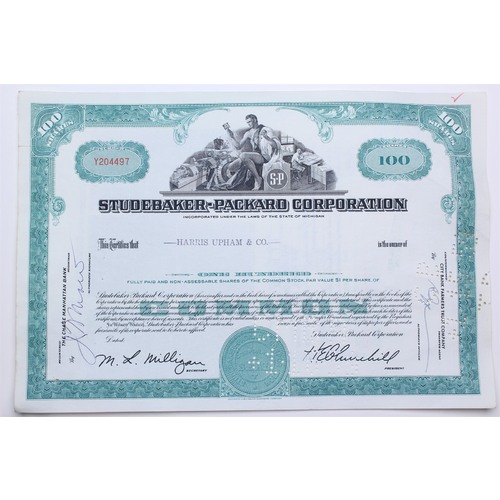 1958 Studebaker-Packard Corporation Stock Certificate - Y204497 - 100 Shares