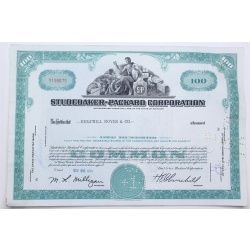 1958 Studebaker-Packard Corporation Stock Certificate - Y198675 - 100 Shares