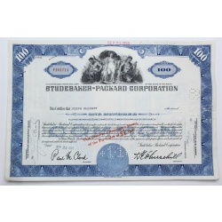 1958 Studebaker-Packard Corporation Stock Certificate - Y161714 - 100 Shares