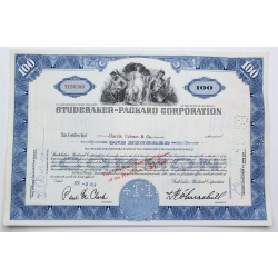 1958 Studebaker-Packard Corporation Stock Certificate - Y156300 - 100 Shares