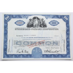 1958 Studebaker-Packard Corporation Stock Certificate - Y155020 - 100 Shares