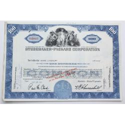 1958 Studebaker-Packard Corporation Stock Certificate - Y159837 - 100 Shares