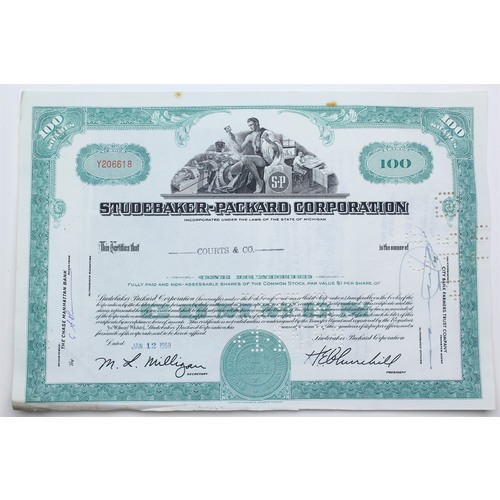 1959 Studebaker-Packard Corporation Stock Certificate - Y206618 - 100 Shares